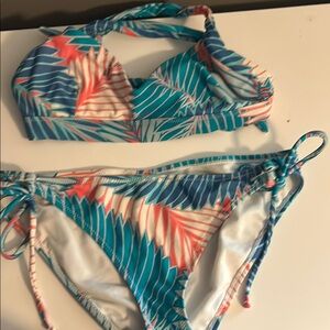 Raisins Tropical Blue and Coral Bikini